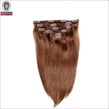 Silk Straight Natural Long 20inch Remy Human Virgin Hair Extension Clip Hair